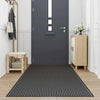 Vidaxl deurmat 115x300 cm gestreept zwart en grijs