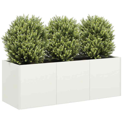 Vidaxl plantenbak 120x40x40 cm koudgewalst staal wit