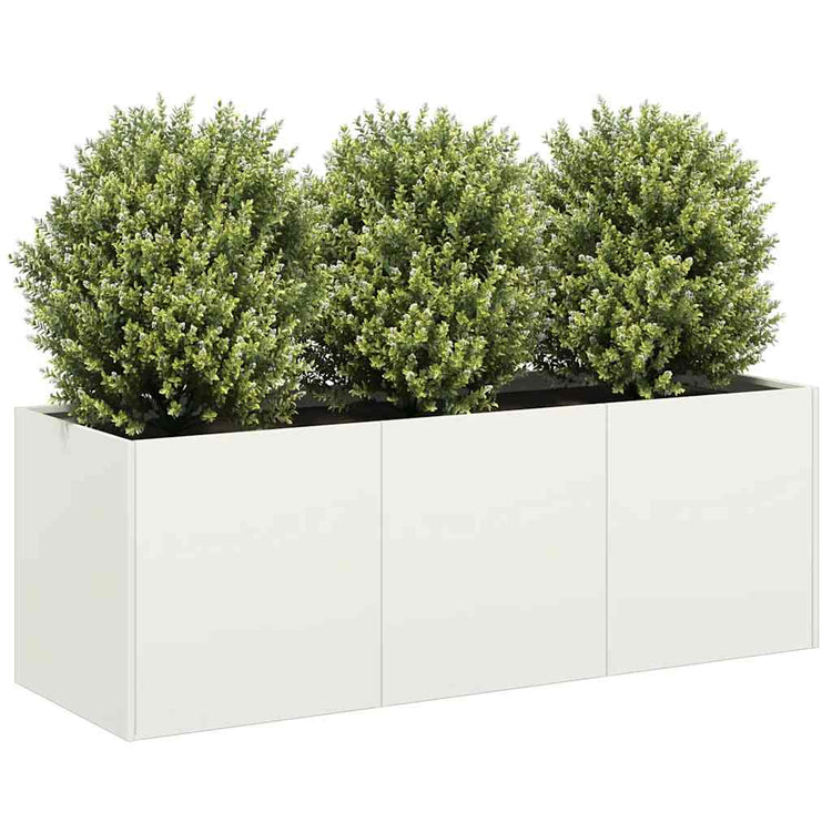 Vidaxl plantenbak 120x40x40 cm koudgewalst staal wit