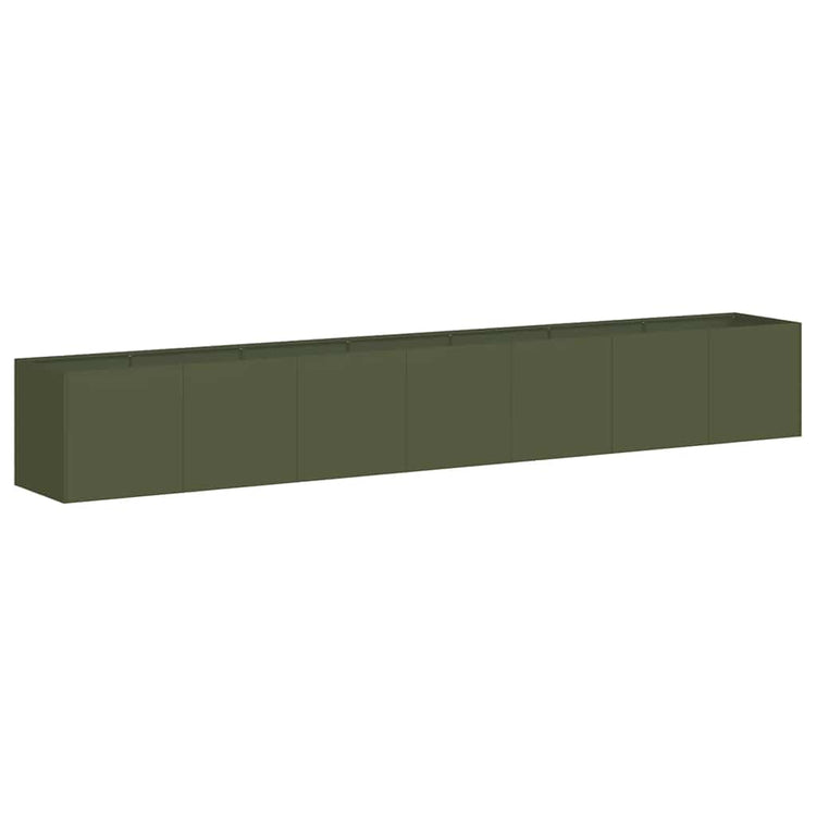 Vidaxl plantenbak 280x40x40 cm koudgewalst staal olijfgroen