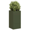 Vidaxl plantenbak 40x40x80 cm koudgewalst staal olijfgroen
