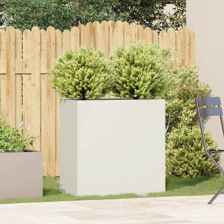 Vidaxl plantenbak 80x40x80 cm koudgewalst staal wit