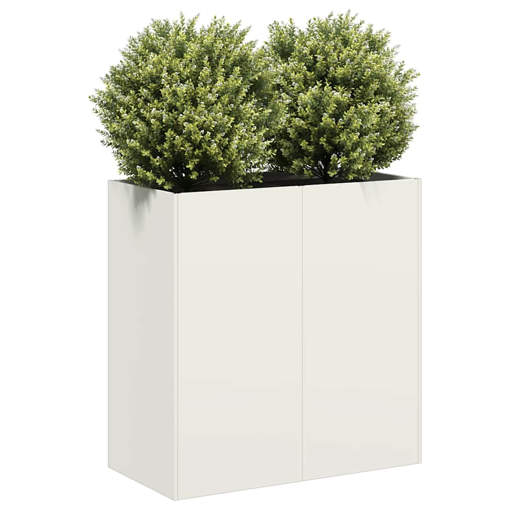 Vidaxl plantenbak 80x40x80 cm koudgewalst staal wit