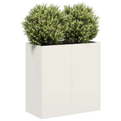 Vidaxl plantenbak 80x40x80 cm koudgewalst staal wit