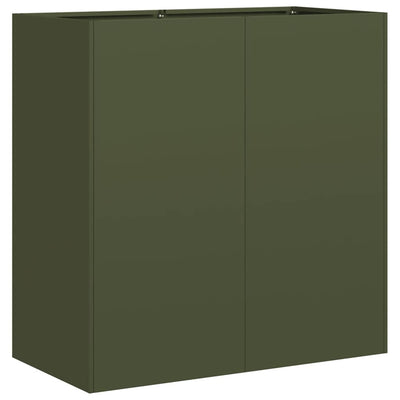 Vidaxl plantenbak 80x40x80 cm koudgewalst staal olijfgroen
