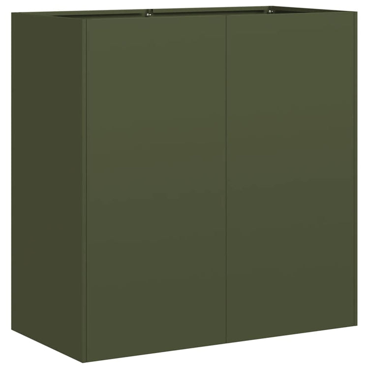 Vidaxl plantenbak 80x40x80 cm koudgewalst staal olijfgroen