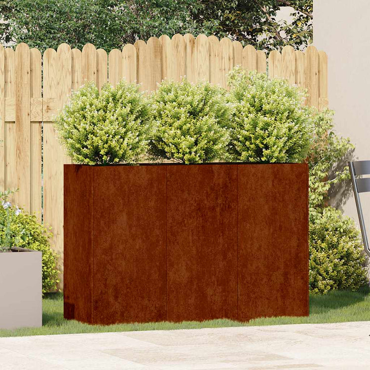 Vidaxl plantenbak roestig 120x40x80 cm weervast staal