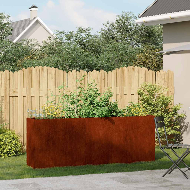 Vidaxl plantenbak roestig 200x40x80 cm weervast staal