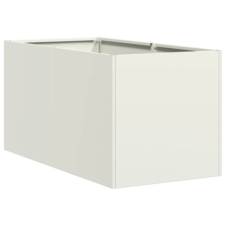 Vidaxl plantenbak 40x80x40 cm koudgewalst staal wit