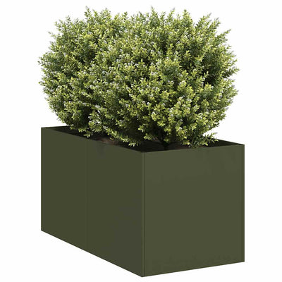 Vidaxl plantenbak 40x80x40 cm koudgewalst staal olijfgroen