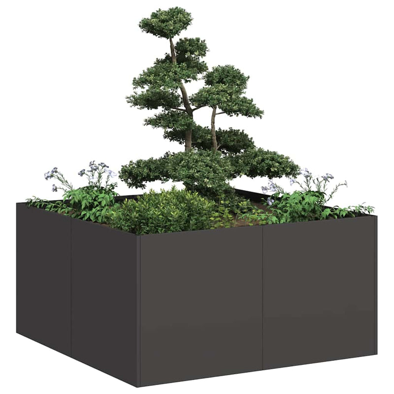 Vidaxl plantenbak 80x80x40 cm koudgewalst staal zwart
