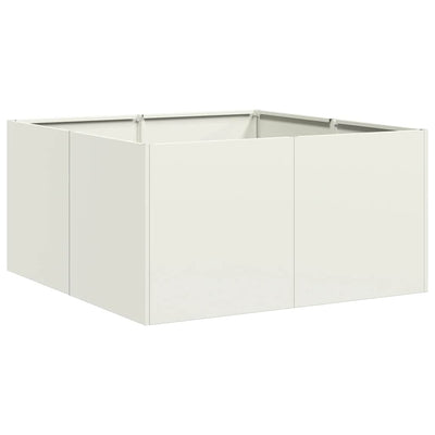 Vidaxl plantenbak 80x80x40 cm koudgewalst staal wit