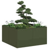 Vidaxl plantenbak 80x80x40 cm koudgewalst staal olijfgroen