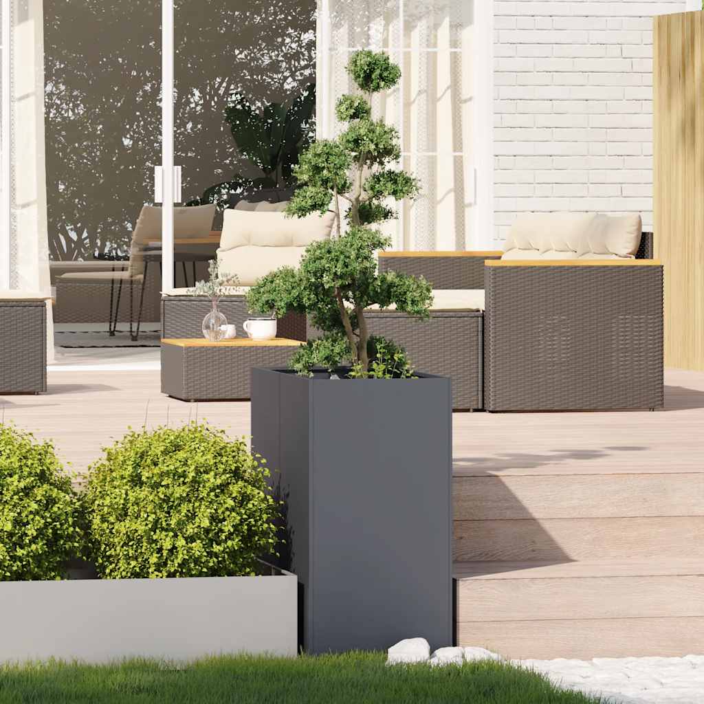 Vidaxl plantenbak 40x80x80 cm staal antracietkleurig