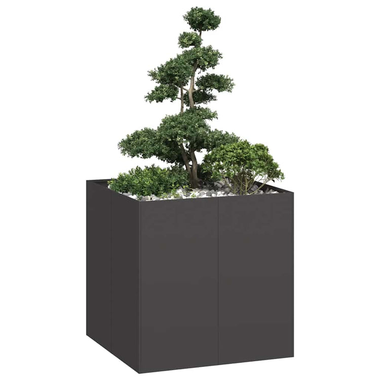 Vidaxl plantenbak 80x80x80 cm staal zwart