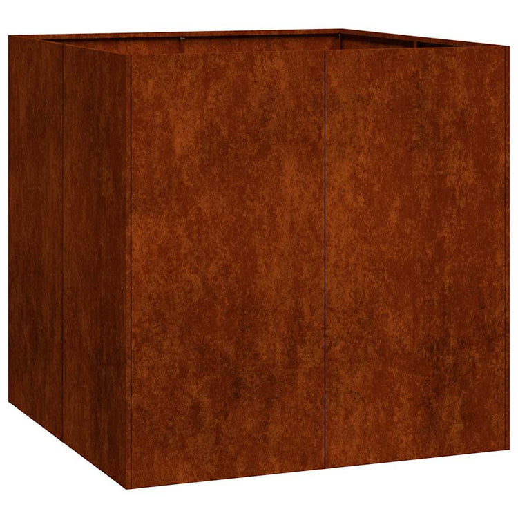 Vidaxl plantenbak roestig 80x80x80 cm weervast staal