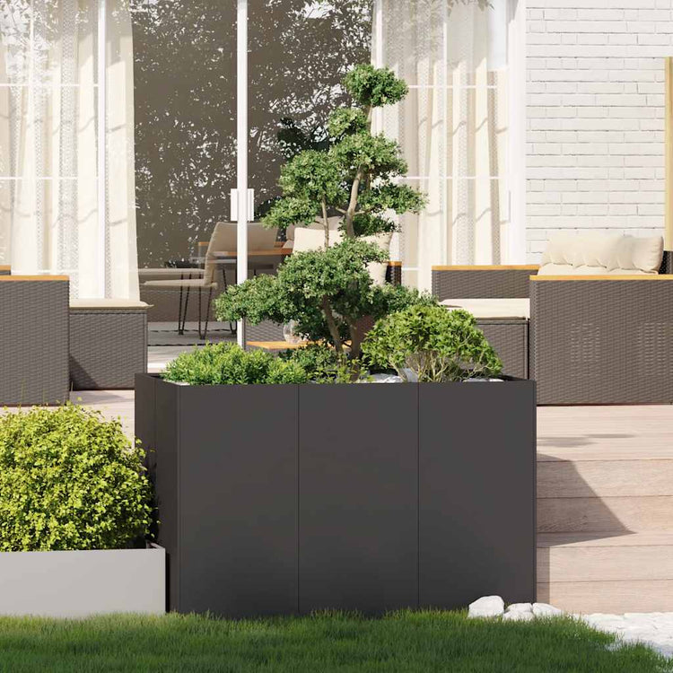 Vidaxl plantenbak 120x80x80 cm staal zwart