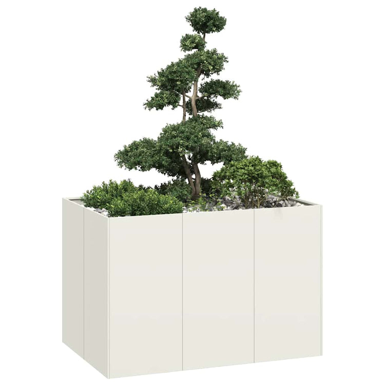 Vidaxl plantenbak 120x80x80 cm staal wit