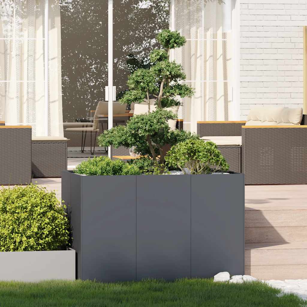 Vidaxl plantenbak 120x80x80 cm staal antracietkleurig