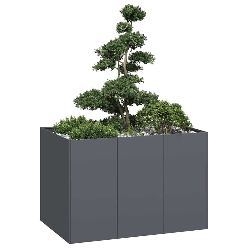 Vidaxl plantenbak 120x80x80 cm staal antracietkleurig