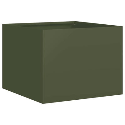 Vidaxl plantenbak 40x40x30 cm staal olijfgroen