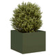 Vidaxl plantenbak 40x40x30 cm staal olijfgroen