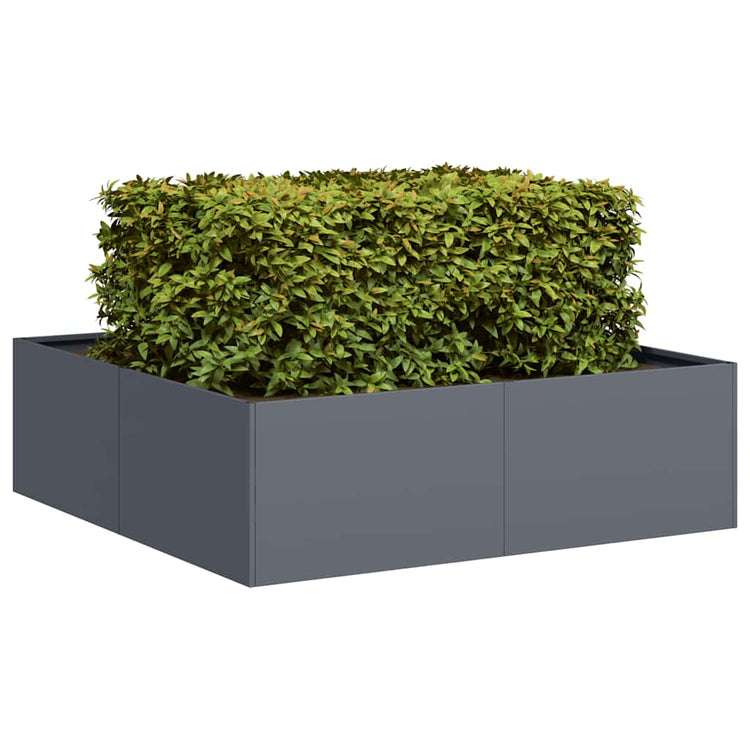 Vidaxl plantenbak 100x100x30 cm staal antracietkleurig