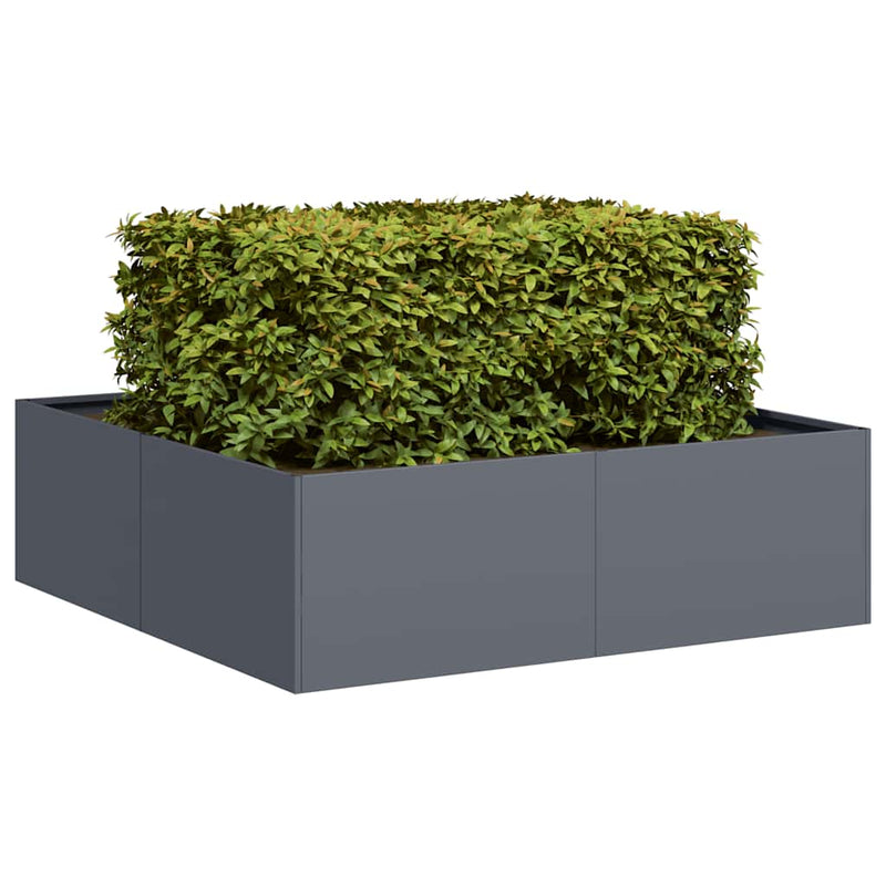 Vidaxl plantenbak 100x100x30 cm staal antracietkleurig