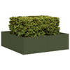 Vidaxl plantenbak 100x100x30 cm staal olijfgroen