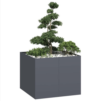 Vidaxl plantenbak 100x100x80 cm staal antracietkleurig