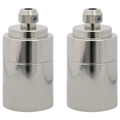 Vidaxl lamphouders 2 st nikkel satijn e27