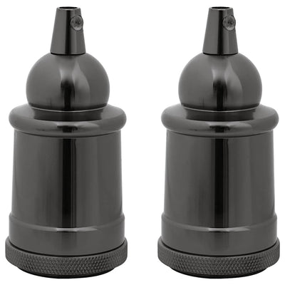 Vidaxl lamphouders 2 st glanzend zwart e27