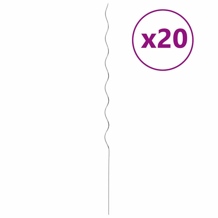 Vidaxl plantondersteuning 20 st zilver 150 x 0,6 x 0,6 cm staal