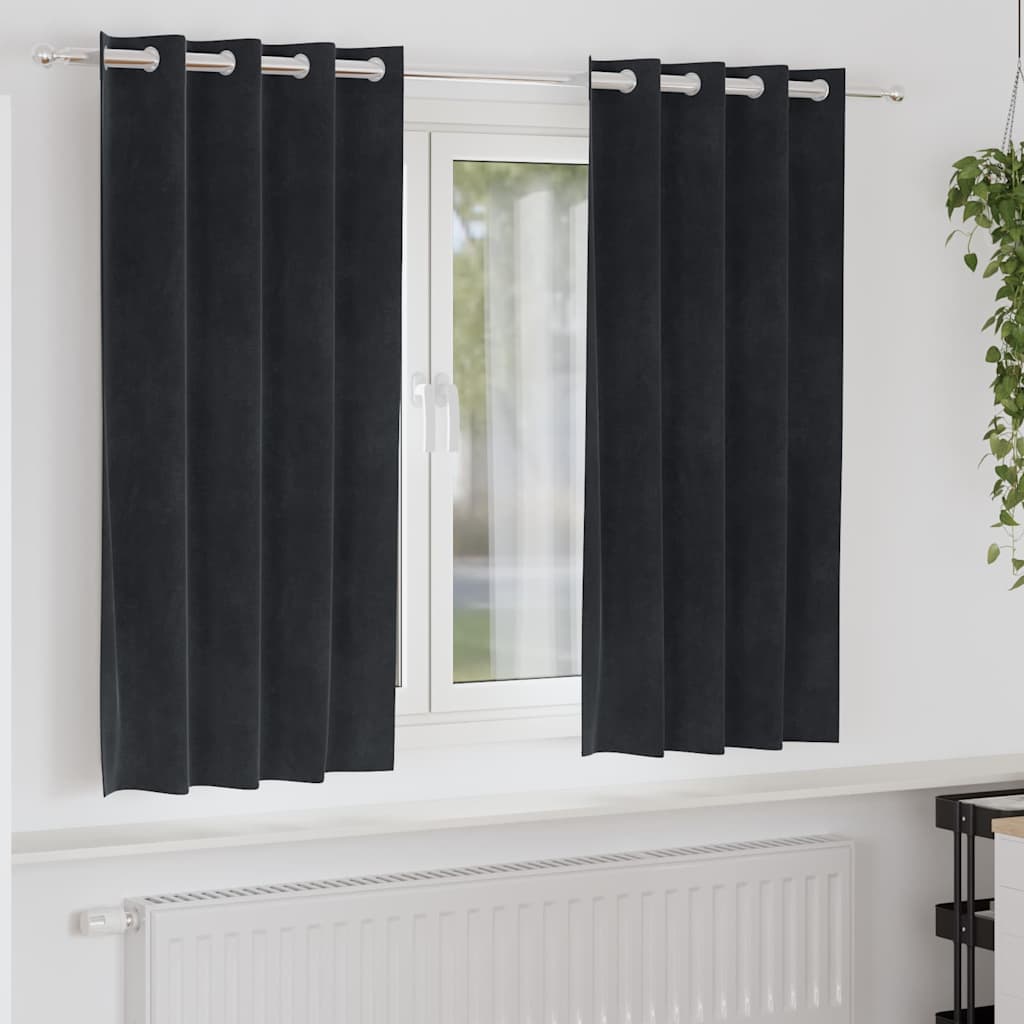 Vidaxl gordijnen 2 st zwart 140 x 175 cm fluweel