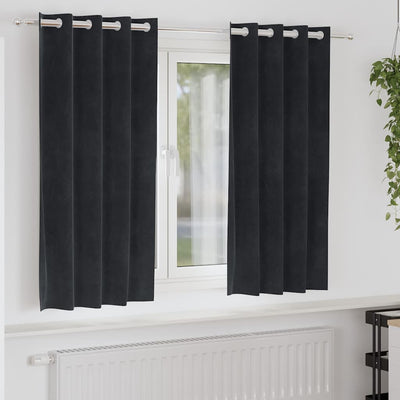 Vidaxl gordijnen 2 st zwart 140 x 175 cm fluweel