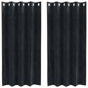 Vidaxl gordijnen 2 st zwart 140 x 175 cm fluweel - afbeelding 2