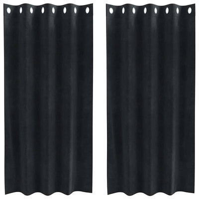 Vidaxl gordijnen 2 st zwart 140 x 175 cm fluweel
