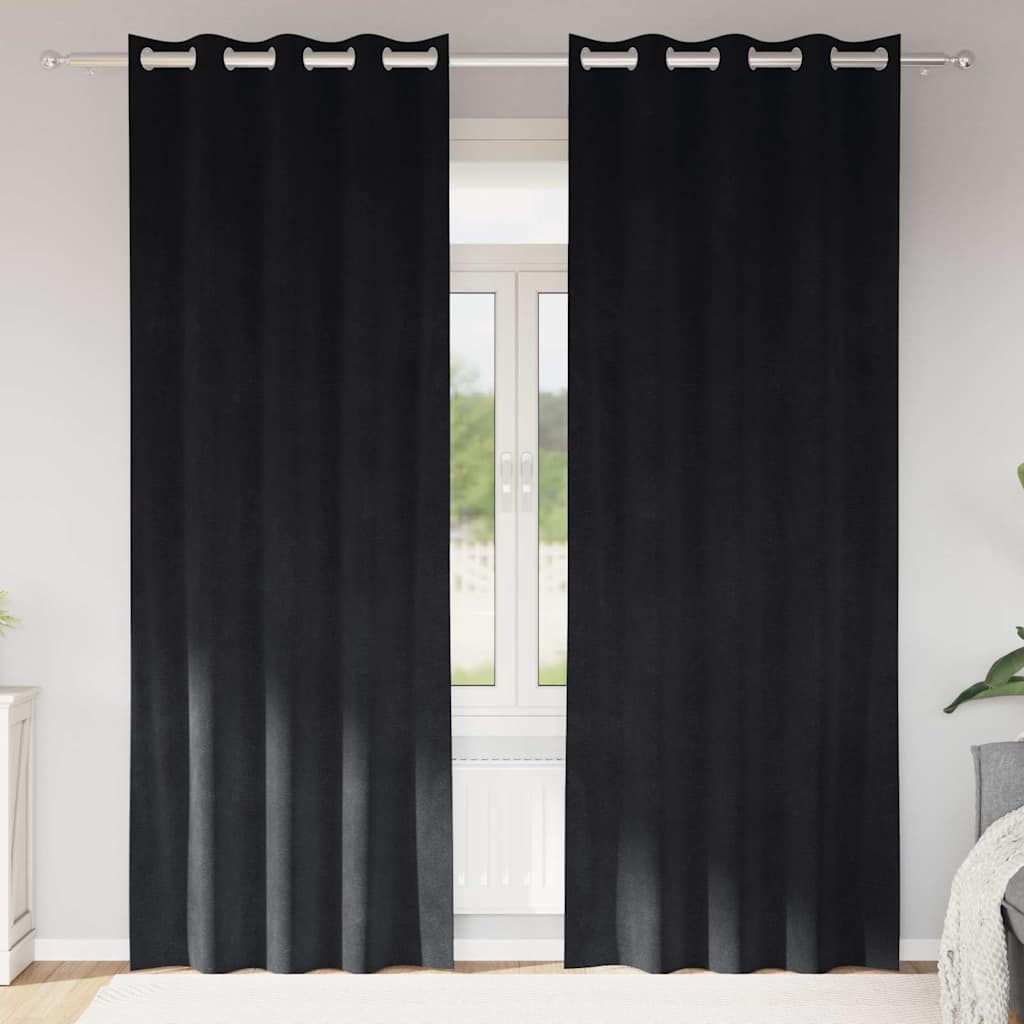Vidaxl gordijnen 2 st zwart 140 x 260 cm fluweel