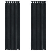 Vidaxl gordijnen 2 st zwart 140 x 260 cm fluweel - afbeelding 2