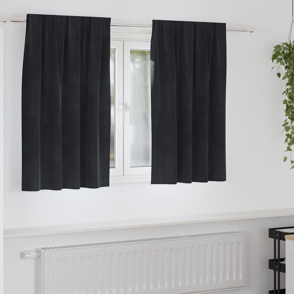 Vidaxl gordijnen 2 st zwart 140 x 140 cm fluweel