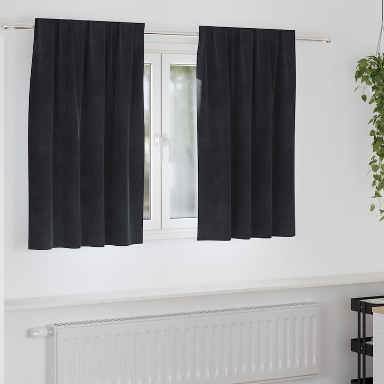 Vidaxl gordijnen 2 st zwart 140 x 140 cm fluweel