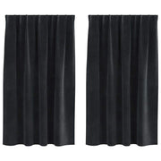 Vidaxl gordijnen 2 st zwart 140 x 140 cm fluweel - afbeelding 2