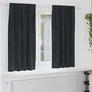 Vidaxl gordijnen 2 st zwart 140 x 175 cm fluweel - afbeelding 1