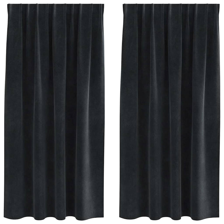 Vidaxl gordijnen 2 st zwart 140 x 175 cm fluweel