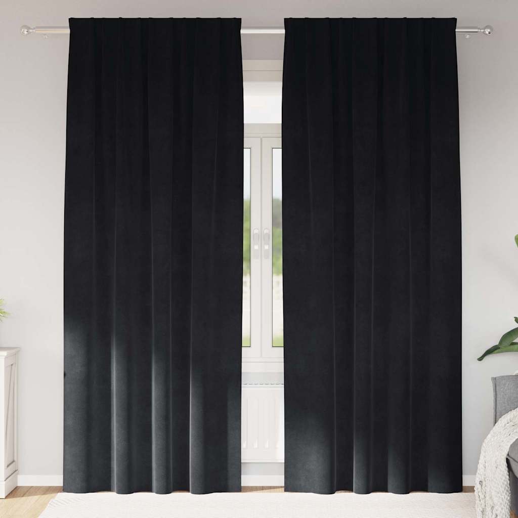 Vidaxl gordijnen 2 st zwart 140 x 225 cm fluweel