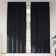 Vidaxl gordijnen 2 st zwart 140 x 245 cm fluweel - afbeelding 1