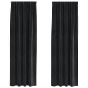 Vidaxl gordijnen 2 st zwart 140 x 245 cm fluweel - afbeelding 2