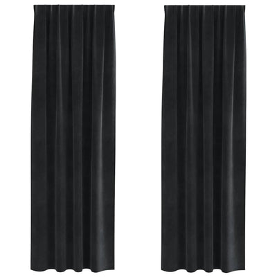 Vidaxl gordijnen 2 st zwart 140 x 245 cm fluweel