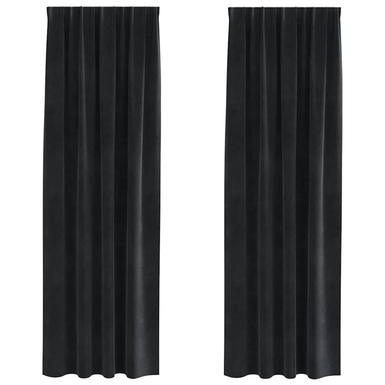 Vidaxl gordijnen 2 st zwart 140 x 260 cm fluweel
