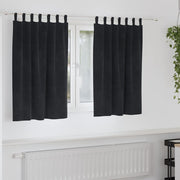 Vidaxl gordijnen 2 st zwart 140 x 140 cm fluweel - afbeelding 1